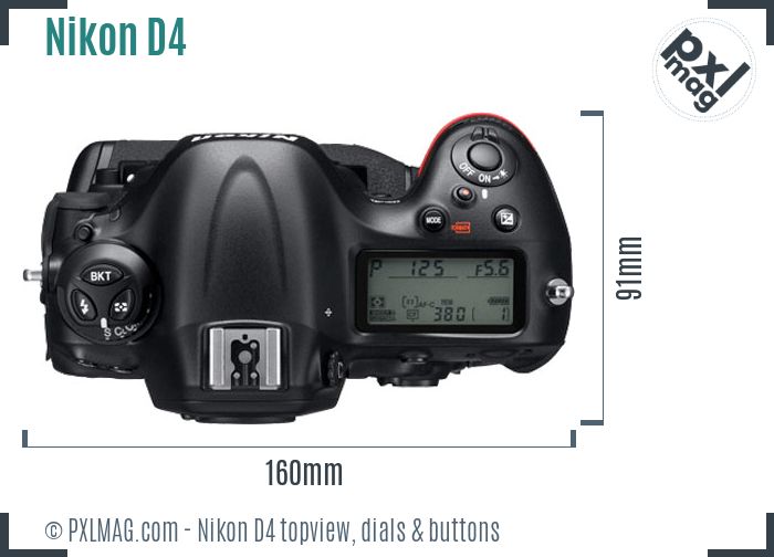 Nikon D4 topview buttons dials