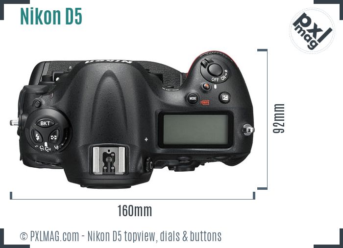 Nikon D5 topview buttons dials