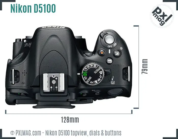 Nikon D5100 topview buttons dials
