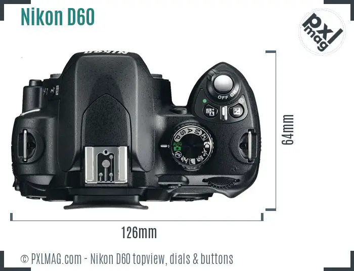 Nikon D60 topview buttons dials