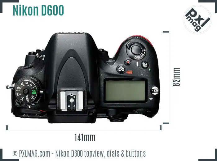 Nikon D600 topview buttons dials