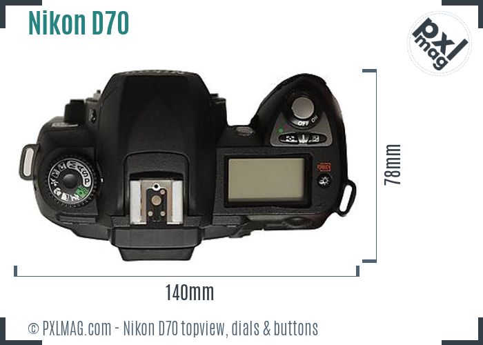 Nikon D70 topview buttons dials