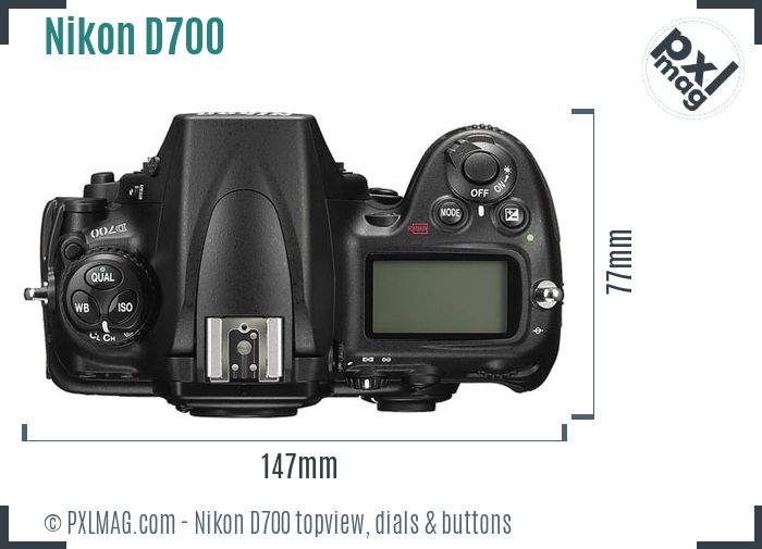 Nikon D700 topview buttons dials