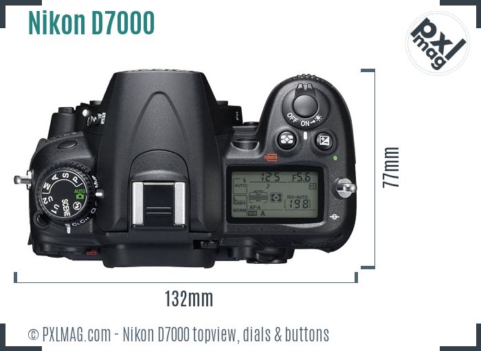 Nikon D7000 topview buttons dials