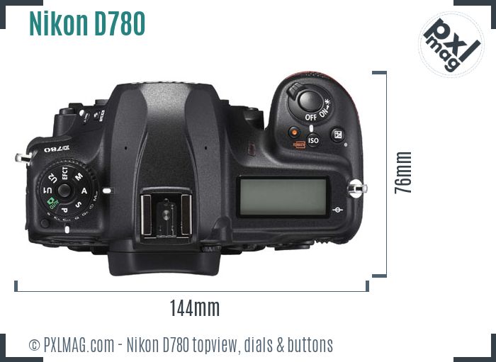 Nikon D780 topview buttons dials