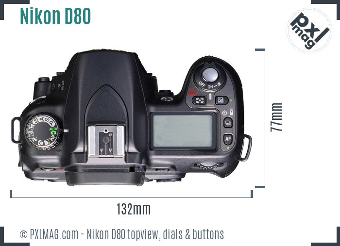 Nikon D80 topview buttons dials