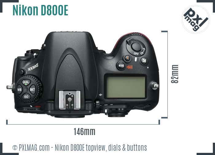 Nikon D800E topview buttons dials