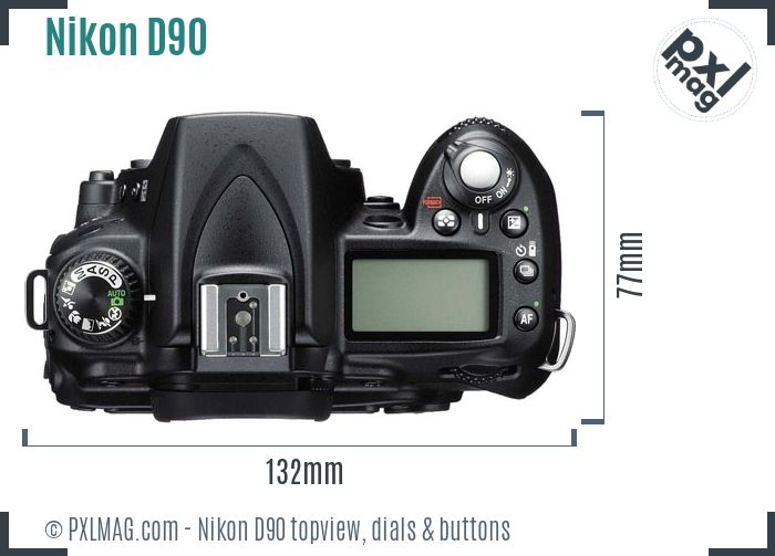 Nikon D90 topview buttons dials