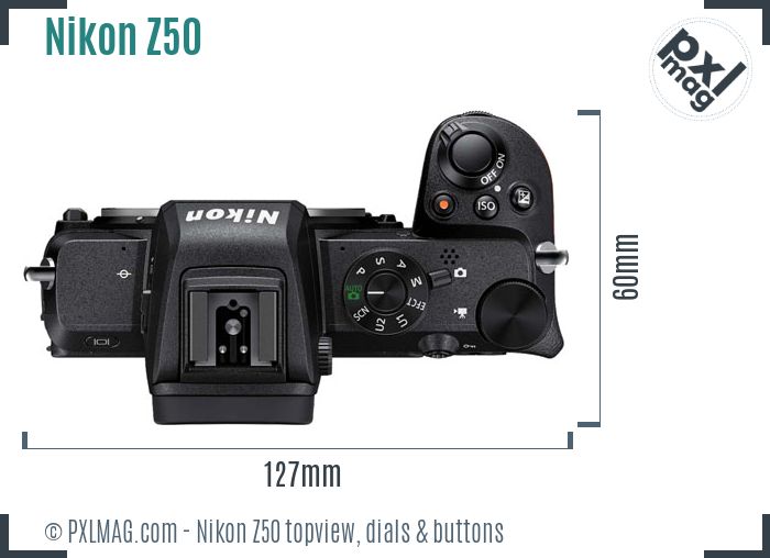 Nikon Z50 topview buttons dials