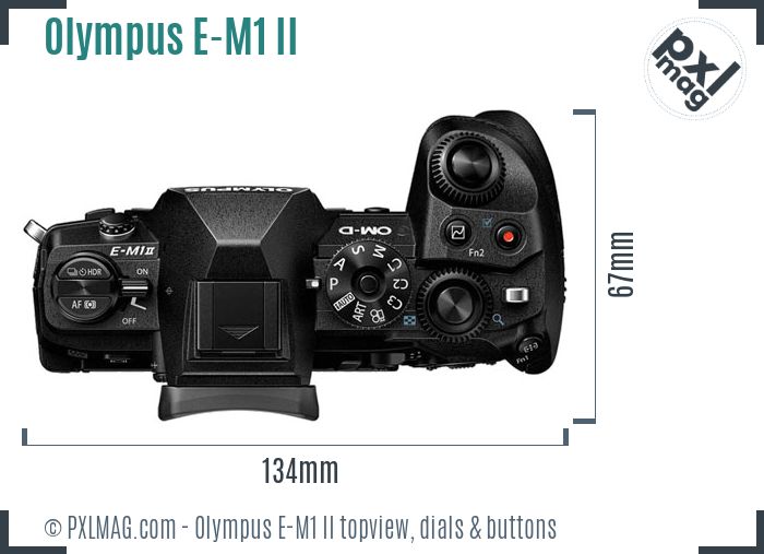 Olympus OM-D E-M1 Mark II topview buttons dials