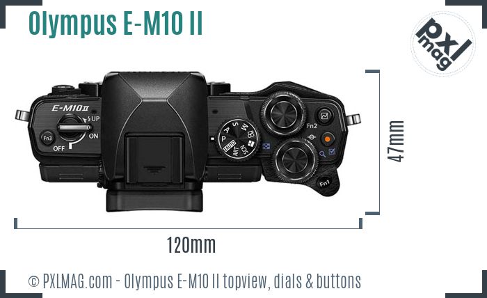 Olympus OM-D E-M10 II topview buttons dials
