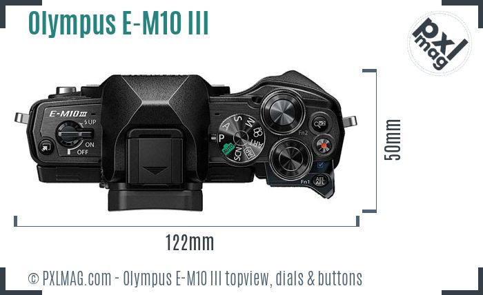 Olympus OM-D E-M10 Mark III topview buttons dials