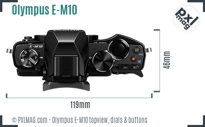 Olympus OM-D E-M10 topview buttons dials