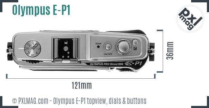 Olympus PEN E-P1 topview buttons dials