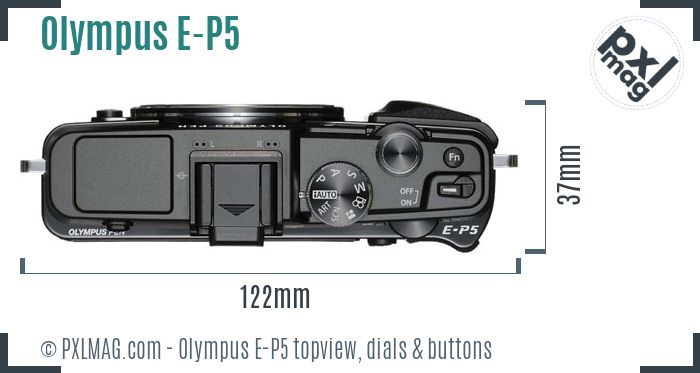 Olympus PEN E-P5 topview buttons dials