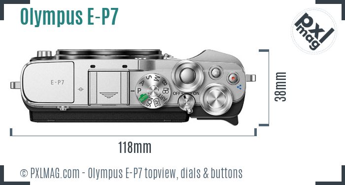 Olympus PEN E-P7 topview buttons dials