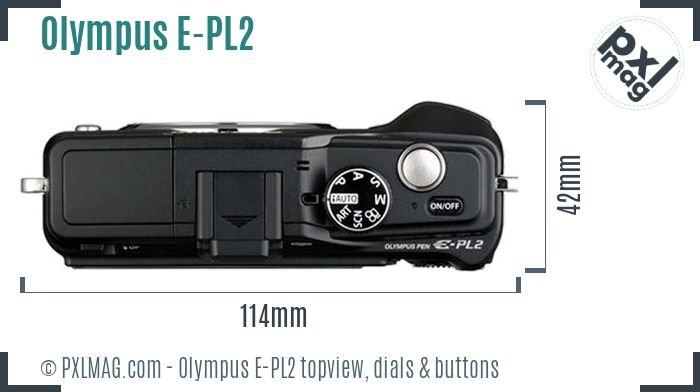 Olympus PEN E-PL2 topview buttons dials