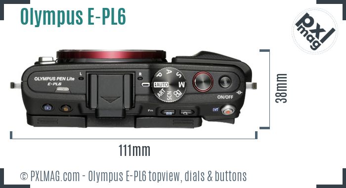 Olympus PEN E-PL6 topview buttons dials