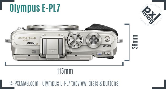 Olympus PEN E-PL7 topview buttons dials