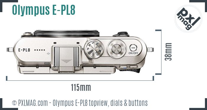 Olympus PEN E-PL8 topview buttons dials