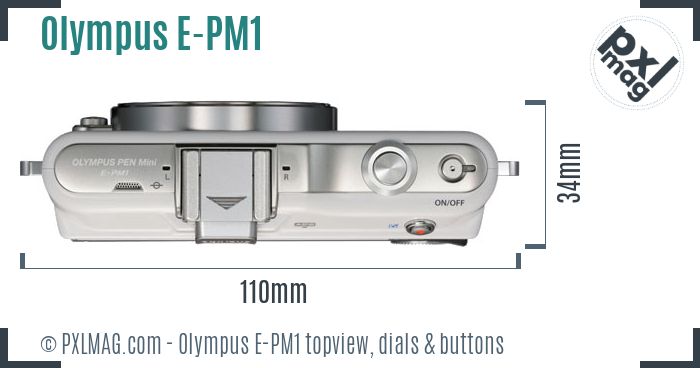 Olympus PEN E-PM1 topview buttons dials