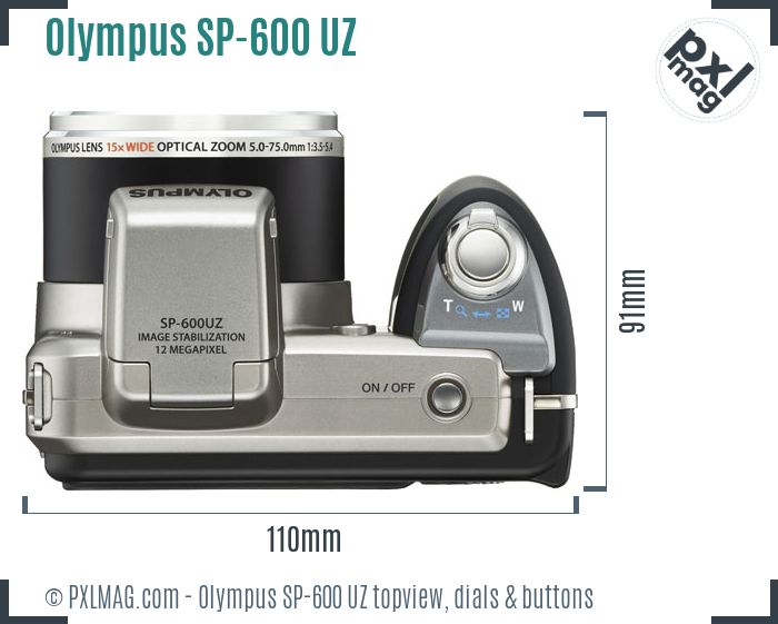 Olympus SP-600 UZ topview buttons dials