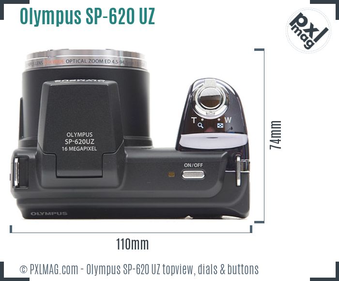 Olympus SP-620 UZ topview buttons dials