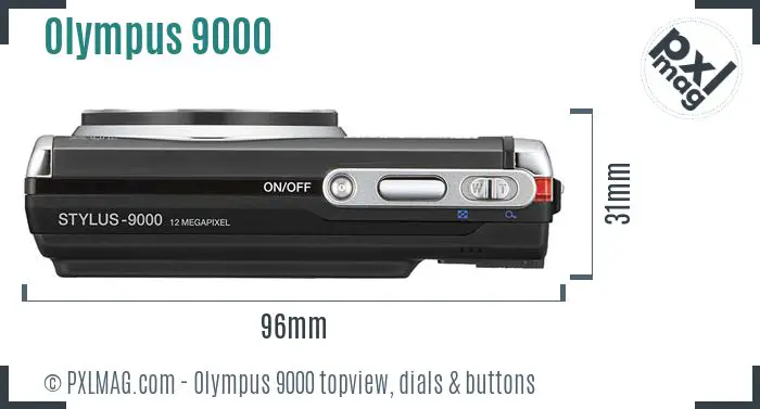 Olympus Stylus 9000 topview buttons dials