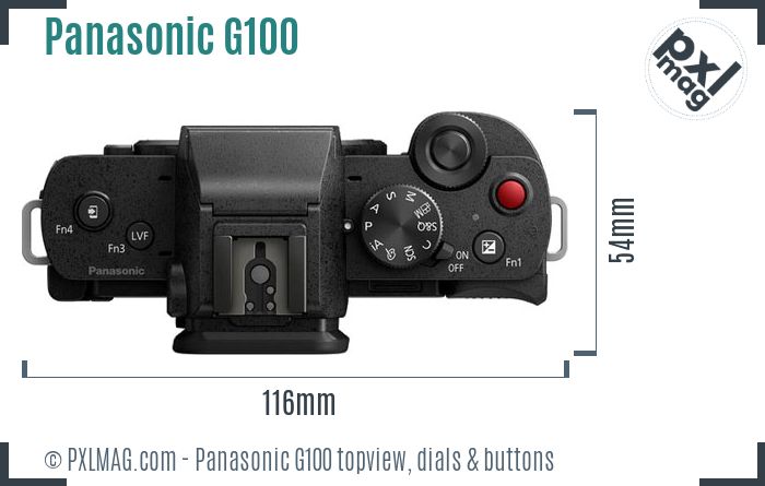 Panasonic Lumix DC-G100 topview buttons dials