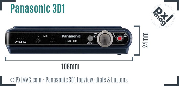 Panasonic Lumix DMC-3D1 topview buttons dials