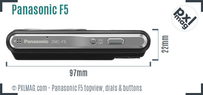 Panasonic Lumix DMC-F5 topview buttons dials