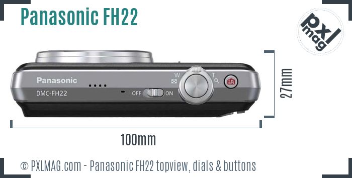 Panasonic Lumix DMC-FH22 topview buttons dials
