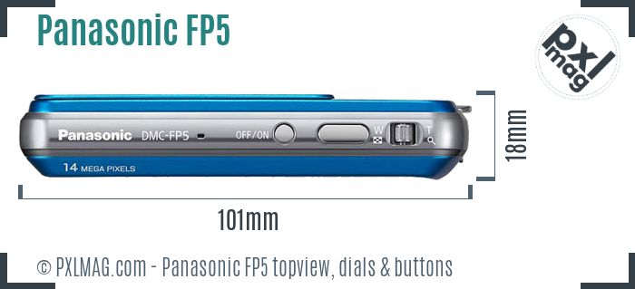 Panasonic Lumix DMC-FP5 topview buttons dials