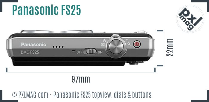 Panasonic Lumix DMC-FS25 topview buttons dials