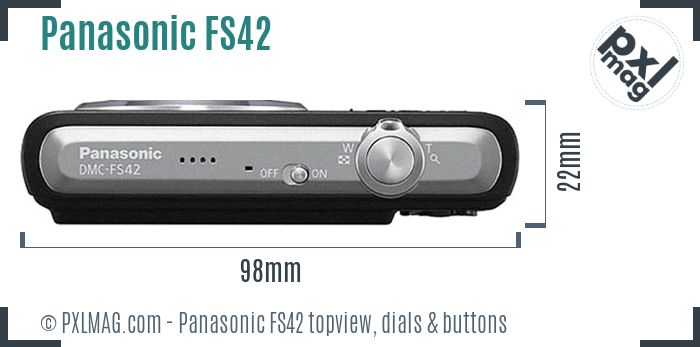 Panasonic Lumix DMC-FS42 topview buttons dials