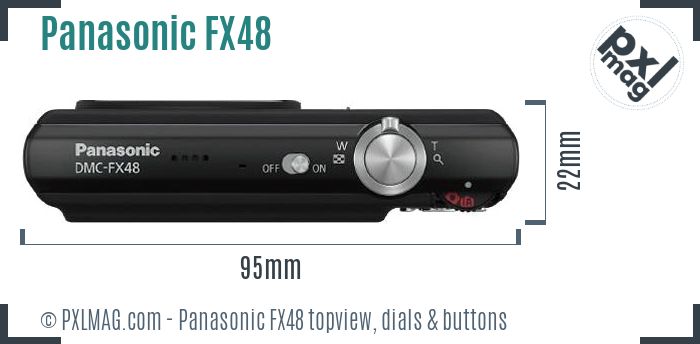 Panasonic Lumix DMC-FX48 topview buttons dials