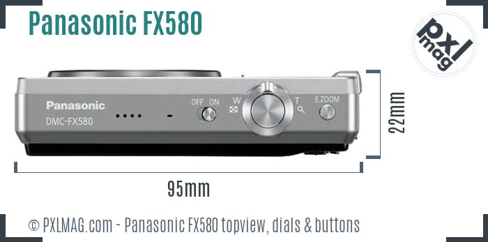 Panasonic Lumix DMC-FX580 topview buttons dials