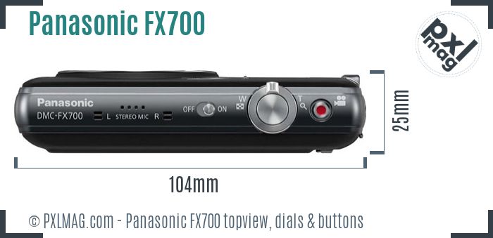 Panasonic Lumix DMC-FX700 topview buttons dials