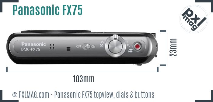 Panasonic Lumix DMC-FX75 topview buttons dials