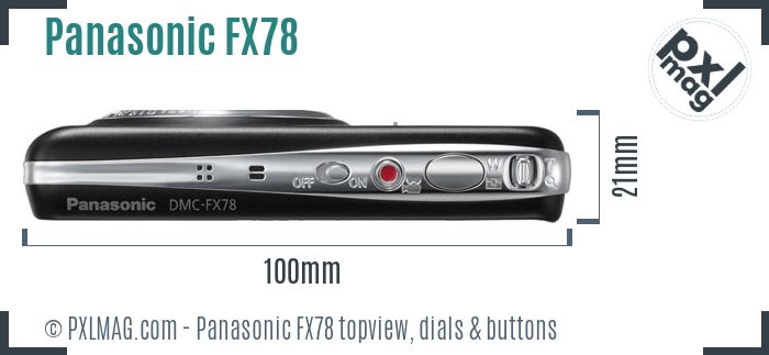 Panasonic Lumix DMC-FX78 topview buttons dials
