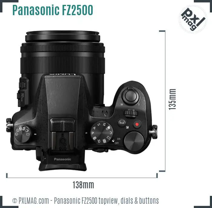 Panasonic Lumix DMC-FZ2500 topview buttons dials
