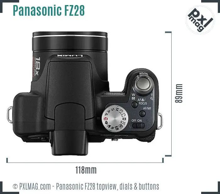 Panasonic Lumix DMC-FZ28 topview buttons dials
