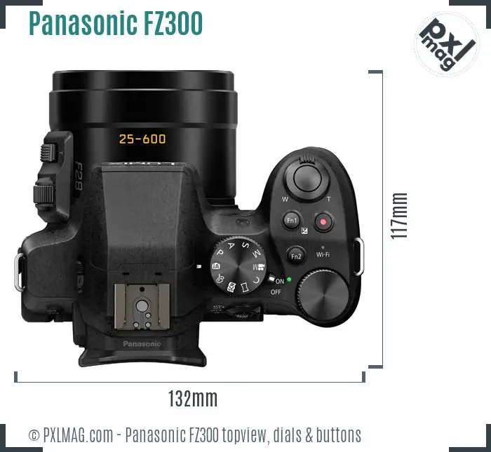 Panasonic Lumix DMC-FZ300 topview buttons dials