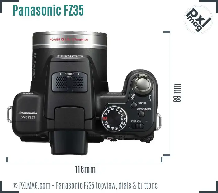 Panasonic Lumix DMC-FZ35 topview buttons dials