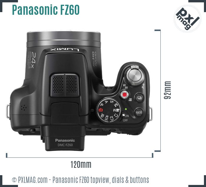 Panasonic Lumix DMC-FZ60 topview buttons dials