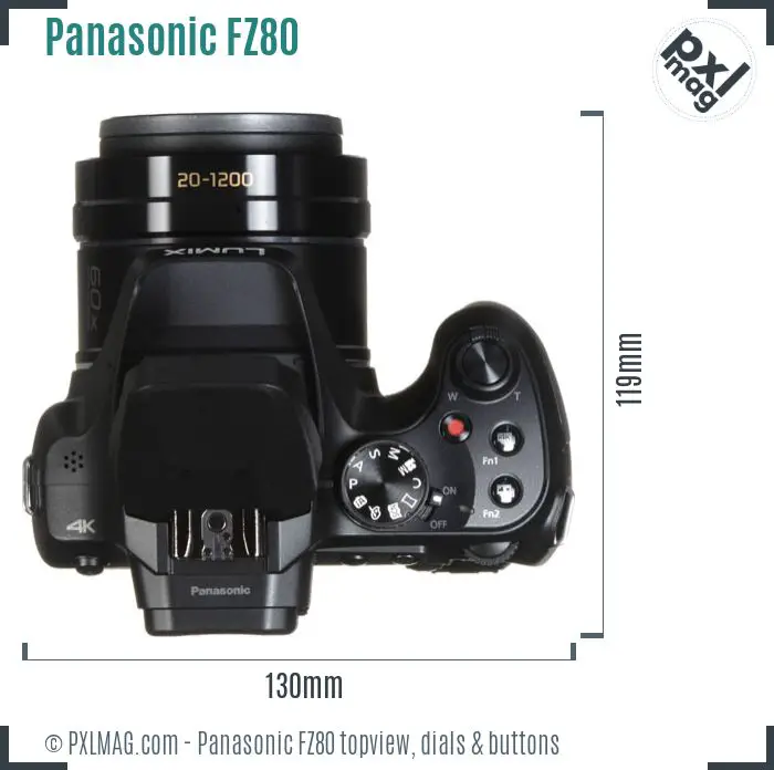 Panasonic Lumix DMC-FZ80 topview buttons dials