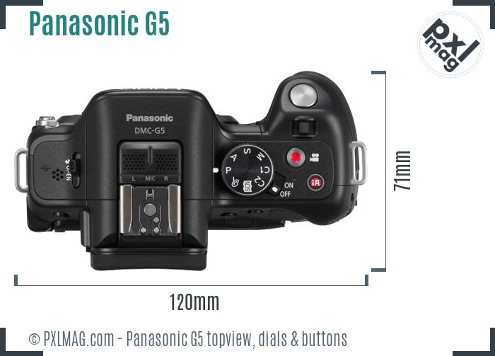 Panasonic Lumix DMC-G5 topview buttons dials