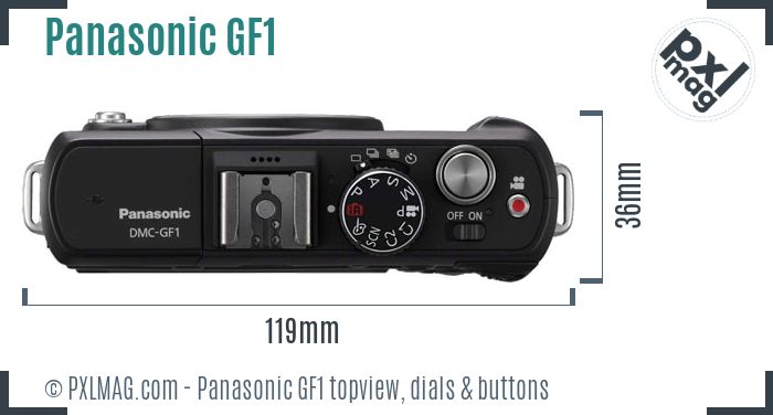 Panasonic Lumix DMC-GF1 topview buttons dials