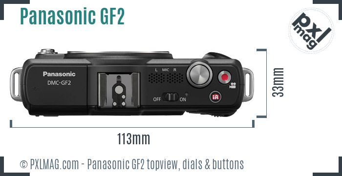 Panasonic Lumix DMC-GF2 topview buttons dials
