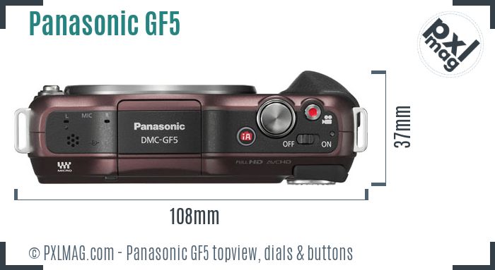 Panasonic Lumix DMC-GF5 topview buttons dials